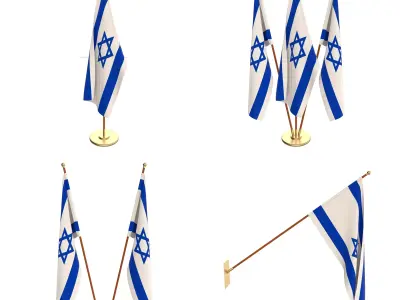 Israel Flag Pack 3D model