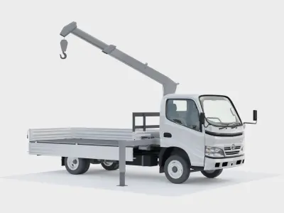 Toyota Dyna 1999 Crane Set Low-poly 3D model