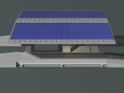 Truck weight scale station with solar cell 24i16 3D model