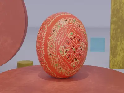 Easter egg 02 Low-poly 3D model