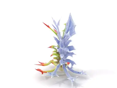 Exotic Spiky Plant model pack Low-poly 3D model