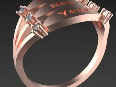 ring Happy new year 3D print model