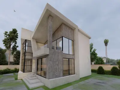 Modern Duplex Villa - 370 SQM- Full Package 3D model