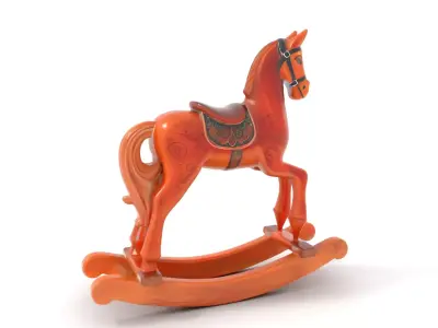 Classic Wooden Rocking Horse model pack Low-poly 3D model
