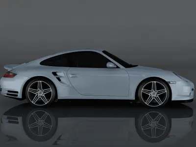 Porsche 911 997 Low-poly 3D model