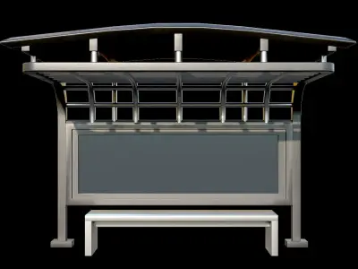 Game Ready Bus Stop 11 Low-poly 3D model