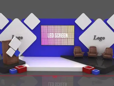 Event Stage Design Low-poly 3D model