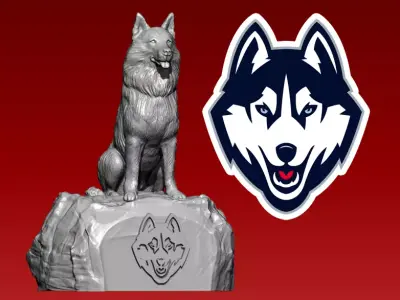 NCAA - UConn Huskies football mascot statue - 3d Print 3D print model