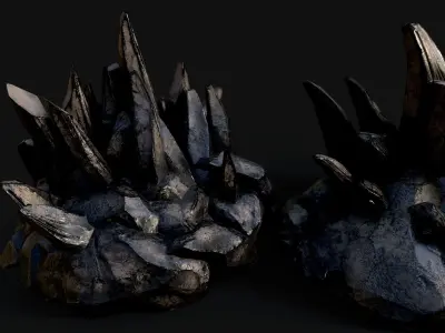 Crystal Metal Free low-poly 3D model