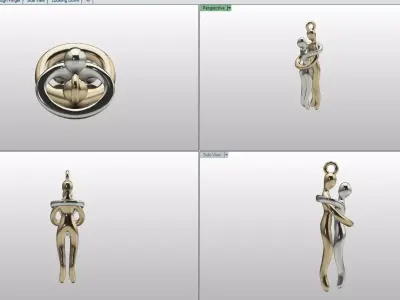 Couple Hugging Pendant 3D print model