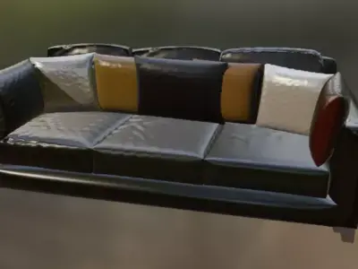 Leather couch 3D model