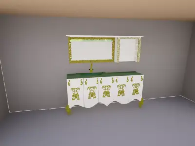 wordrobe bathroom with vanity and mirror 3D model