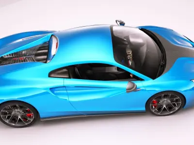 Generic Supercar v19 petrol version Low-poly 3D model