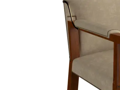 Italian Leather Upholstered Chair 3D model