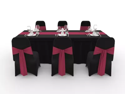 Banquet Table and Chair 131 3D model