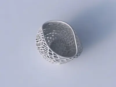 Bowl compressed and twisted with twisted lattice tiles 3D print model