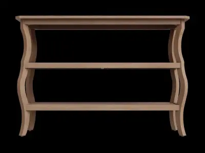 Wooden Curve Legs Console Table Low-poly 3D model