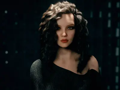 Rigged Female with Facial Blend shapes Unreal Engine and Maya Low-poly 3D model