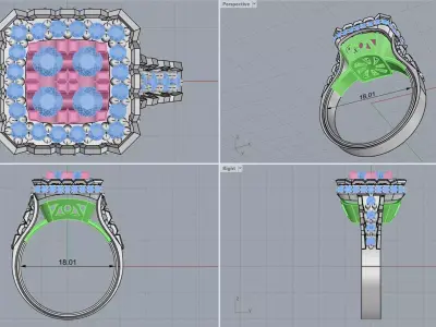ring woman  3D print model 11
