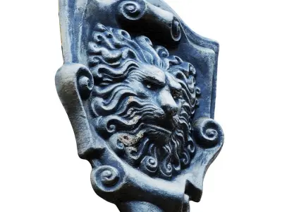 Lion Head Bas-Relief 2 3D model