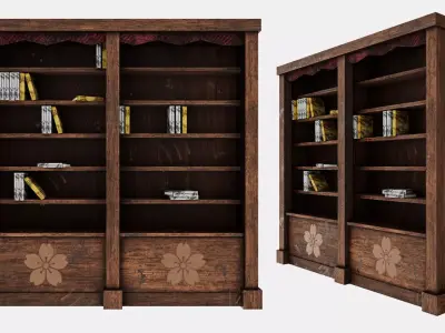 Old Magic Bookshelf Free low-poly 3D model