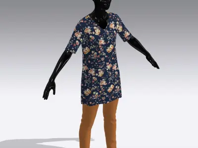 Female Cloth Dress Low-poly 3D model shop