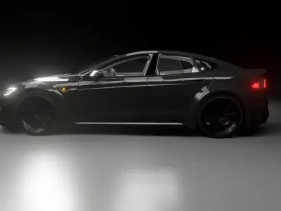 tesla model s 3d modal  Low-poly 3D model