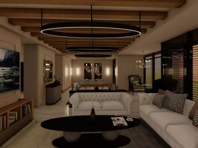 Luxury Living Room 3D Model Set for Architectural Visualization 3D model