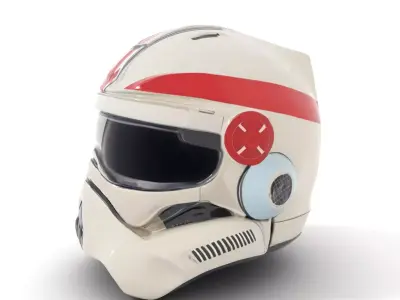 Futuristic White Helmet model pack Low-poly 3D model