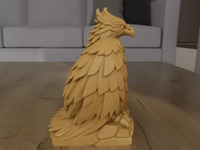 Majestic Phoenix Sculpture STL for 3D Printing 3D print model