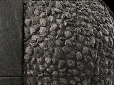 Tile Materials 38- Slate Stone Tiling By Gravel Sbsar Pbr 4k  Texture