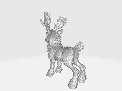 Christmas Fantasy Reindeer Whimsical Holiday Reindeer Figurine  3D print model