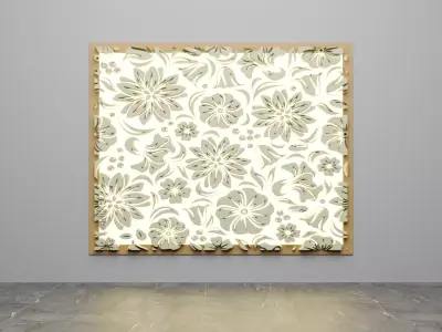 textured wall flower design Low-poly 3D model