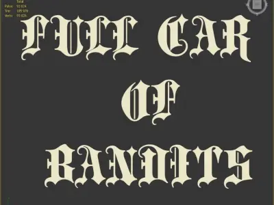 Car emblem Full car of bandits 3D print model