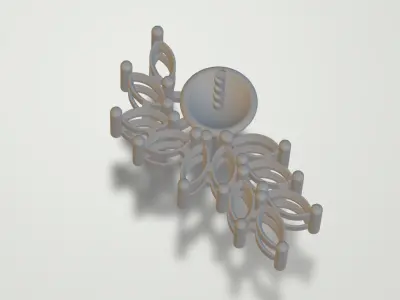 Pearl Earrings and marquise gemstone  3D print model