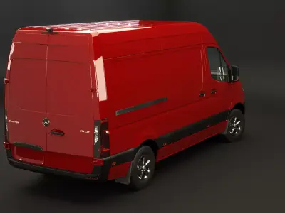 Mercedes Sprinter High Roof Low-poly 3D model