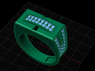 Print Ready STL 3DM  Gents Rings Diamond Men Ring  3D print model 69