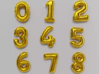 Balloon Numbers 3D model