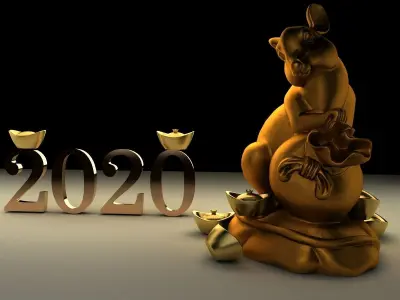 Chinese zodiac rat  3D model