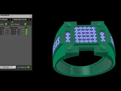 Mens gemstone diamond men Ring with details images 29 3D print model