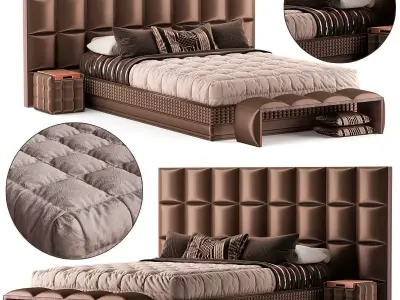 Bedroom Serta Magnum XXL Boxspring 3d model 3D model