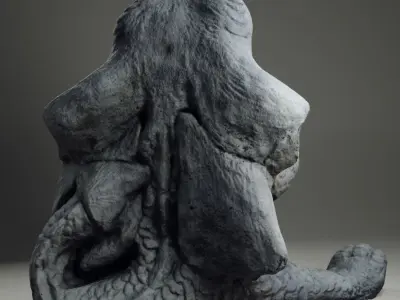 Offended Drake Statue Low-poly 3D model