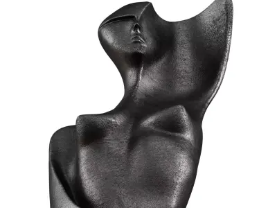 Female abstract metal sculpture 3D model