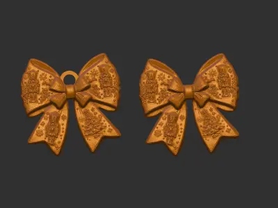 christmas ribbon bow decor  3D print model