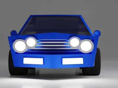 Fully Rigged Low Poly Car Low-poly 3D model