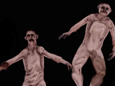 Skinned Humans Super Creepy GORE Low-poly 3D model