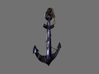 boat anchor  Low-poly 3D model