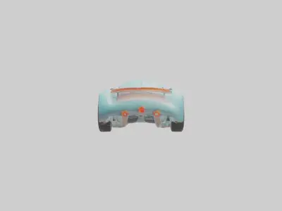 Retro Futuristic Car model Low-poly 3D model