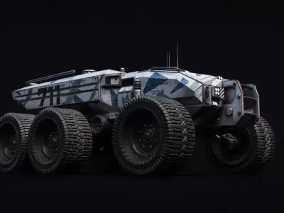 Technical Vehicle transporter Source Files Attached 8K Textures Low-poly 3D model