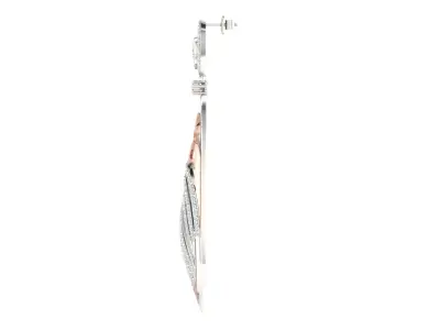 Women Drop Earrings 3dm STL OBJ FBX Renders Details 3D print model 14